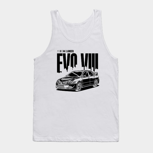 Lancer Evolution VIII - Black Print Tank Top by WINdesign